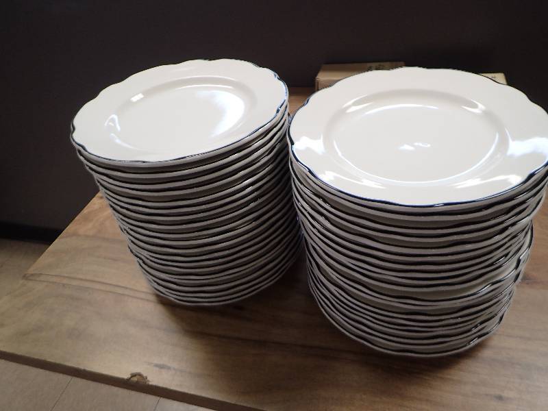 lot 1790 image: Lot Of (39) 9.5 Round Buffalo China Dinner Plates