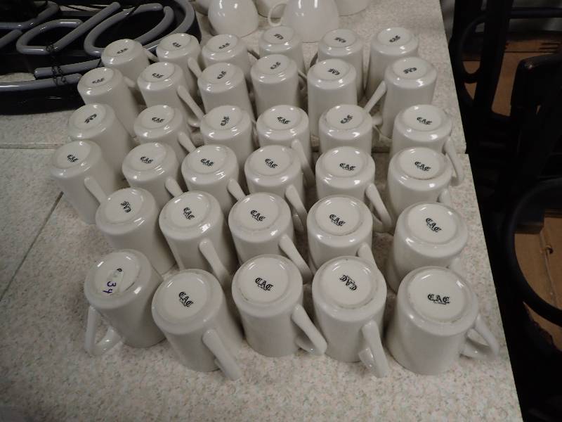 lot 1794 image: Lot Of (34) China 8oz Coffee Mugs