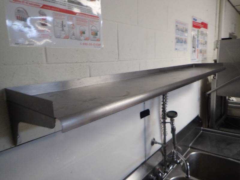lot 1839 image: Stainless Wall Mounted Storage Shelf
