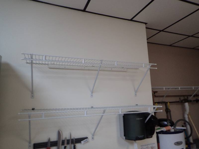 lot 1840 image: Lot Of (3) Metal Wire Wall Mounted Storage Racks