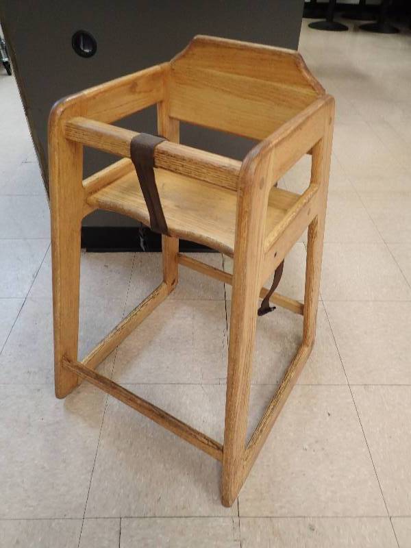 lot 1769 image: Solid Lightwood Kids High Chair