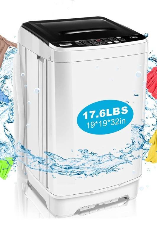 lot 50024 image: Washing Machine Nictemaw Portable Washer 1.9 Cu.ft17.6Lbs Capacity Full-Automatic Compact Laundry Washer