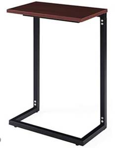 lot 51005 image: Sunon C Shaped End Table Side Snack End Table 26.5 Inch Height for Sofa Bedroom Couch Bed (Mahogany)