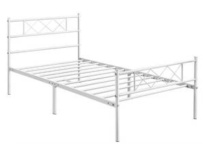 lot 51008 image: YAHEETECH TWIN BED FRAME WHITE