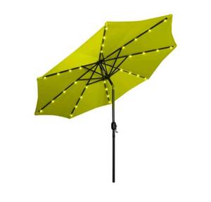 lot 51009 image: 9 LED CRANK & TILT UMBRELLA APPLE GREEN