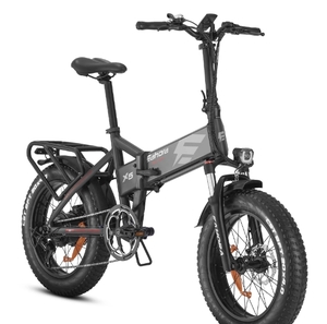 lot 1001 image: Eahora Azarias Electric Bike for Adults 750W 48V18AH, 20 Fat Tire Electric Bike up to 28MPH, Folding Electric Bike with Dual Suspension,Shimano 7 Speed,UL Certified Retail $1299.99