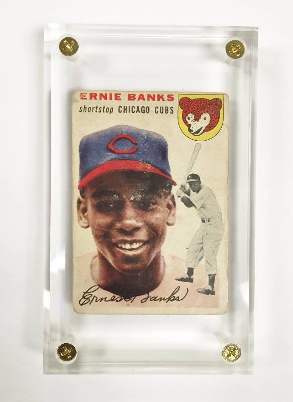 lot 1001 image: Ernie Banks 1954 Topps Rookie Card - BOOK VALUE $1,500 - Incredible Piece of Hobby History - MR. CUB - Our 1st EVER One of the Greatest of ALL TIME