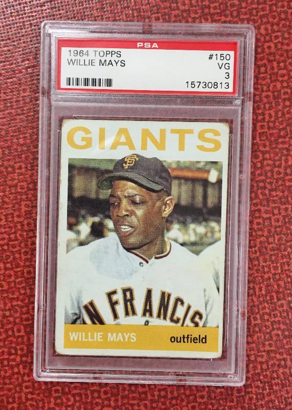 lot 1005 image: 1964 Willie Mays Topps Card - Book Value $120 - PSA Graded Very Good - True Legend of the Game  Hobby History