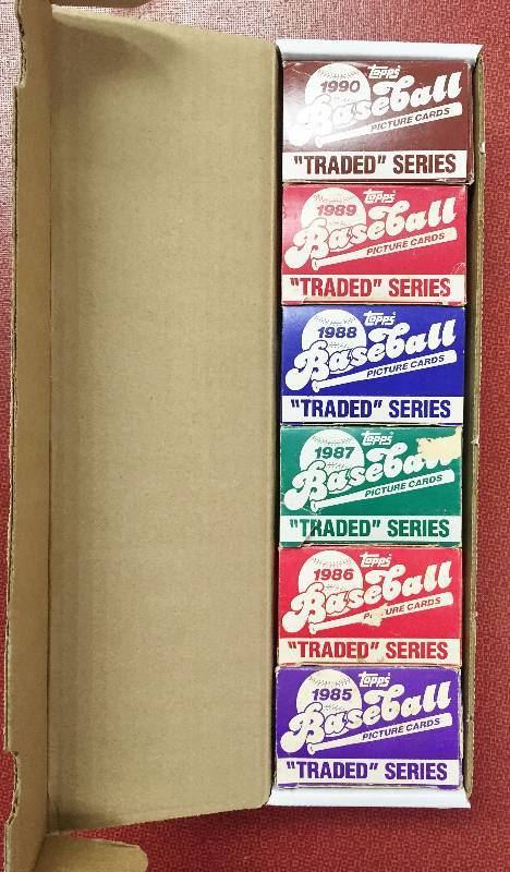 lot 1036 image: Amazing (6) Year Run of Topps UpdateTraded Sets - Very Old - 1985 through 1990 Must See Rare Rookies Bo Jackson, Ken Griffey Jr., Barry Bonds  Must See Pics - All Mint Condition