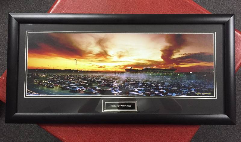 lot 1018 image: Amazing Kansas City Chiefs Stadium  Tailgate Photo - Framed and Double Matted - Huge 17 x 34 14 Inch Display - Amazing Piece RETAIL $399