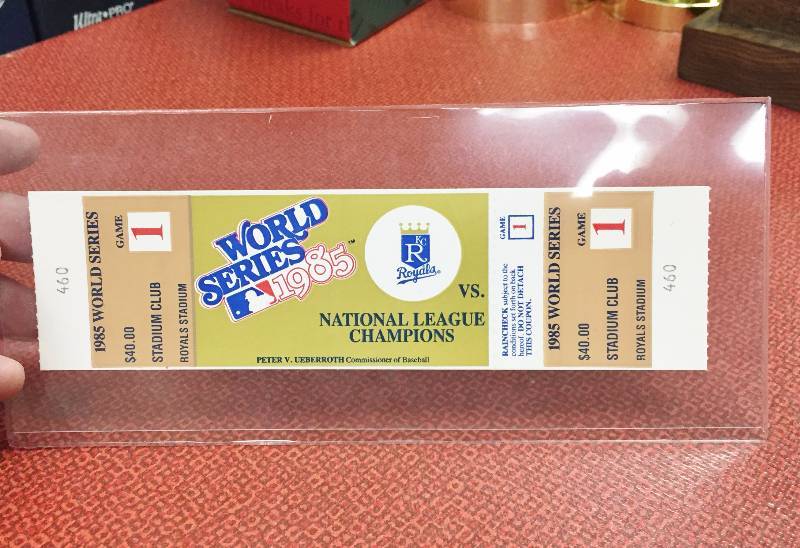 lot 1024 image: RARE 1985 World Series Game 1 Ticket - Mint Condition - Incredible Piece Of Kansas City Royals History - Extremely Rare Piece of Royals History - Collect All of the Home Game Tickets