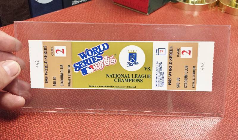 lot 1023 image: RARE 1985 World Series Game 2 Ticket - Mint Condition - Incredible Piece Of Kansas City Royals History - Extremely Rare Piece of Royals History - Collect All of the Home Game Tickets