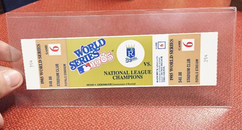 lot 1022 image: RARE 1985 World Series Game 6 Ticket - Mint Condition - Incredible Piece Of Kansas City Royals History - Extremely Rare Piece of Royals History - Collect All of the Home Game Tickets