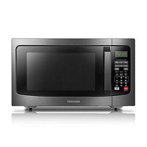 lot 9044 image: TOSHIBA EM131A5C-BS Countertop Microwave Ovens 1.2 Cu Ft, 12.4 Removable Turntable Smart Humidity Sensor 12 Auto Menus Mute Function ECO Mode Easy Clean Interior Black Color 1100W