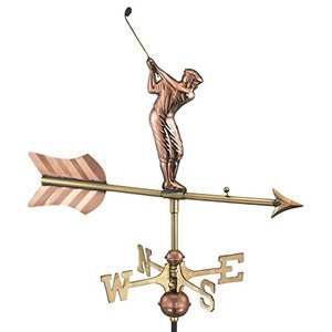 lot 9051 image: Good Directions Golfer Weathervane with Roof Mount, Pure Copper