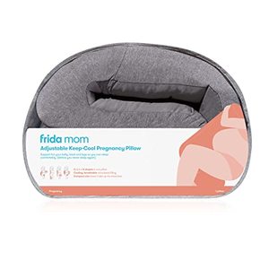 lot 9076 image: Frida Mom Adjustable Keep-Cool Pregnancy Pillow  Support for Belly, Hips  Legs for Pregnant Women  Breathable  Cooling Grey Fabric