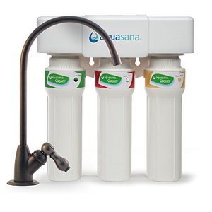 lot 9077 image: Aquasana 3-Stage Max Flow Claryum Under Sink Water Filter System - Kitchen Counter Claryum Filtration - Filters 99% Of Chlorine - ��Oil-Rubbed Bronze Faucet - ��AQ-5300.62