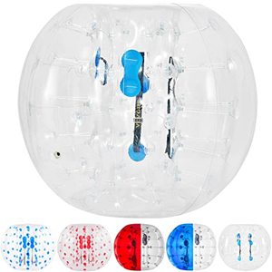 lot 9079 image: Happybuy Inflatable Bumper Ball 5 FT  1.5M Diameter, Bubble Soccer Ball, Blow It Up in 5 Min, Inflatable Zorb Ball for Adults or Children (5 FT, Transparent)