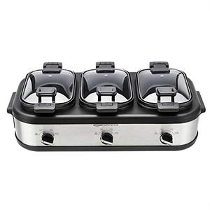 lot 9081 image: AmazonCommercial Stainless Steel 3x2.5QT Triple Slow Cooker
