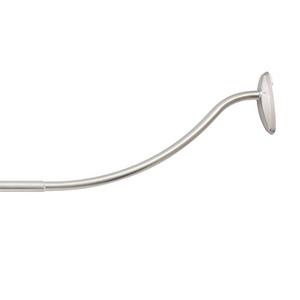 lot 9112 image: Kenney Twist & Fit No Tools Curved Tension Shower Curtain Rod, Brushed Nickel