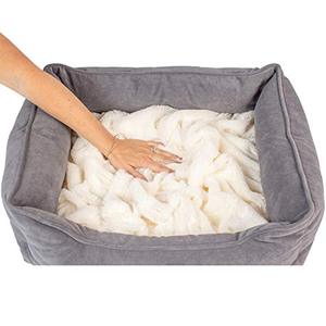 lot 9114 image: PetFusion Calming Cuddler Dog Bed & Cat Bed  Anti-Anxiety Dog Bed for Small Dogs, Cats  Loose Blanket Promotes Burrowing (Dogs) & Kneading (Cats)  CertiPUR-US Memory Foam  1 Year Warr