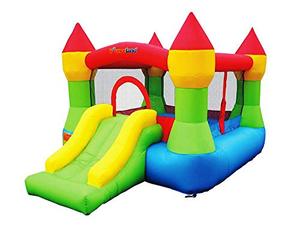 lot 9137 image: Bounceland Bounce House Castle with Basketball Hoop Inflatable Bouncer, Fun Slide, Safe Entrance Opening, UL Certified Strong Blower Included, 12 ft x 9 ft x 7 ft H, Kid Castle Party Theme Bounce House