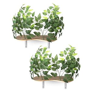 lot 9138 image: On2Pets Cat Furniture Canopy Shelves for Climbing, Playing and Relaxing, Set of 2