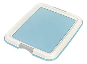 lot 9143 image: IRIS USA Pee Pad Holder for Puppy Pads, Dog Pad Holder, Pee Pad Tray for Training Pads, Holds Pads 17x17 or Larger, Blue