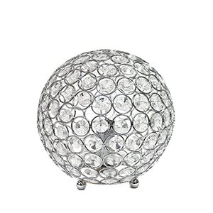 lot 9151 image: Elegant Designs LT1026-CHR Crystal Ball Table Lamp, Chrome