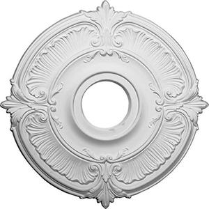 lot 9152 image: Ekena Millwork CM18AT Attica Ceiling Medallion, 18OD x 4ID x 58P (Fits Canopies up to 5), Factory Primed