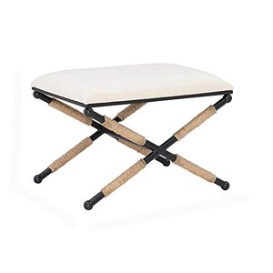 lot 9173 image: Linon Home D�cor Farrow Campaign Accent Stool, Black