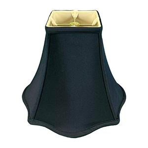 lot 9179 image: Royal Designs Flare Bottom Outside Square Bell Lamp Shade, Black, 8 x 14 x 11