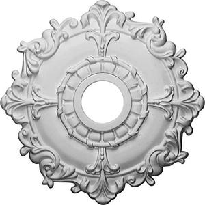 lot 9181 image: Ekena Millwork CM18RL Riley Ceiling Medallion, 18OD x 3 12ID x 1 12P, Factory Primed