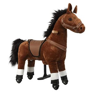 lot 9190 image: Ride-On Horse,Toy Horse,Riding Horse,No Battery,No Electricity,Mechanical Pony Brown,Rideable Pony,Walking Horse Ride for Age 3-6 Years or Up to 121.25 Pounds,Small,Brown