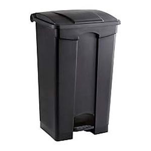 lot 9200 image: Safco Products Plastic Step-On Trash Can 9923BL, Black, Hands-Free Disposal, 23-Gallon Capacity