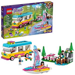lot 9204 image: LEGO Friends Forest Camper Van and Sailboat 41681 Building Kit Forest Toy New 2021 (487 Pieces)