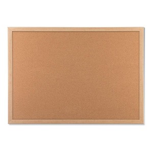 lot 9206 image: U BRANDS Cork Bulletin Board 24 x 18 Self-Healing Cork Birch MDF Frame