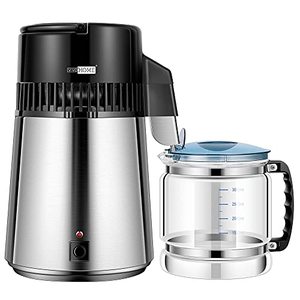 lot 9208 image: VIVOHOME 4L Brushed 304 Stainless Steel Water Distiller Countertop Distilled Water Machine with an Extra Smart Switch Purifier Filter for Home Office