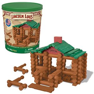lot 9229 image: Lincoln Logs ��100th Anniversary Tin-111 Pieces-Real Wood Logs-Ages 3 - Best Retro Building Gift Set for BoysGirls - Creative Construction Engineering �� Top Blocks Game Kit - Preschool Education Toy, Brown (854)