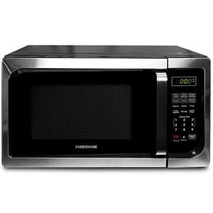 lot 9242 image: Farberware Classic FM09SSE 900-Watt Microwave Oven, Stainless Steel, 0.9 Cu.Ft