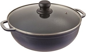 lot 9244 image: IMUSA USA Nonstick Caldero with Glass Lid, Blue