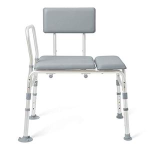 lot 9245 image: Medline Padded Transfer Bench, Suction Cup Feet, Side Arm, Supports up to 400 lbs