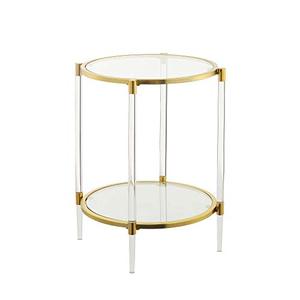 lot 9252 image: Convenience Concepts Royal Crest Acrylic Glass End Table, ClearGold