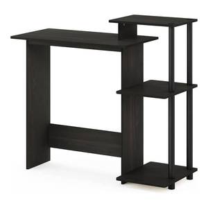 lot 9263 image: Furinno Efficient Home Laptop Notebook Computer Desk with Square Shelves, EspressoBlack