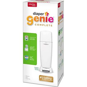 lot 9265 image: Playtex Diaper Genie Complete Pail with Built-In Odor Controlling Antimicrobial, Includes Pail & 1 Refill, White