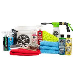 lot 9278 image: Chemical Guys HOL148 16-Piece Arsenal Builder Car Wash Kit with Foam Gun, Bucket and (6) 16 oz Car Care Cleaning Chemicals (Works wGarden Hose)