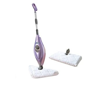 lot 9279 image: Shark S3504AMZ Steam Pocket Mop Hard Floor Cleaner with 1 Rectangle and 1 Triangle Mop Head, Natural Powerful Steam, Easy Maneuvering, Triangle & Rectangle Washable Pads, Quick Drying, Purple