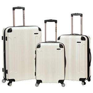 lot 9306 image: Rockland London Hardside Spinner Wheel Luggage, White, 3-Piece Set (202428)