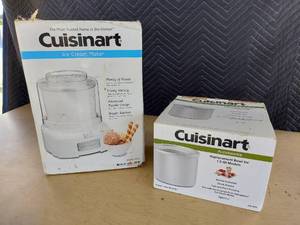 lot 3727 image: Cuisinart ice cream maker and replacement bowl