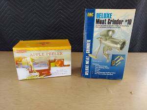 lot 3790 image: apple peeler and meat grinder